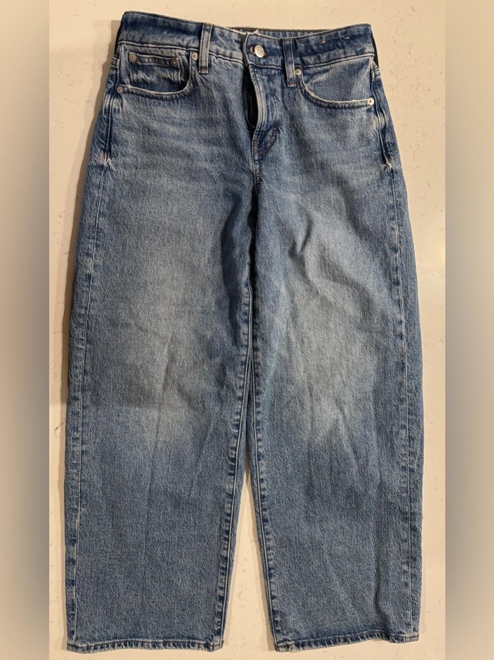Madewell Curvy Perfect Vintage Wide Leg Crop Jeans 26P High Rise Denim - Picture 2 of 8